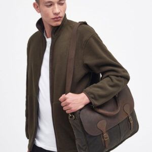 Barbour Wax Leather Briefcase Olive