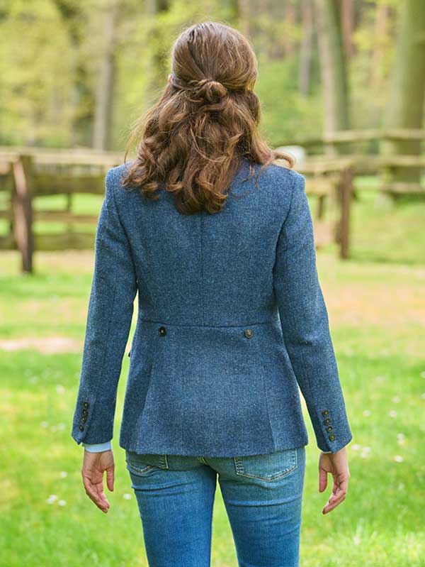 Harris Tweed Dames Jasje "Carola" In Blue Shadow