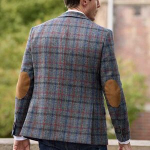 Harris Tweed Jacket "London" In Royal Check