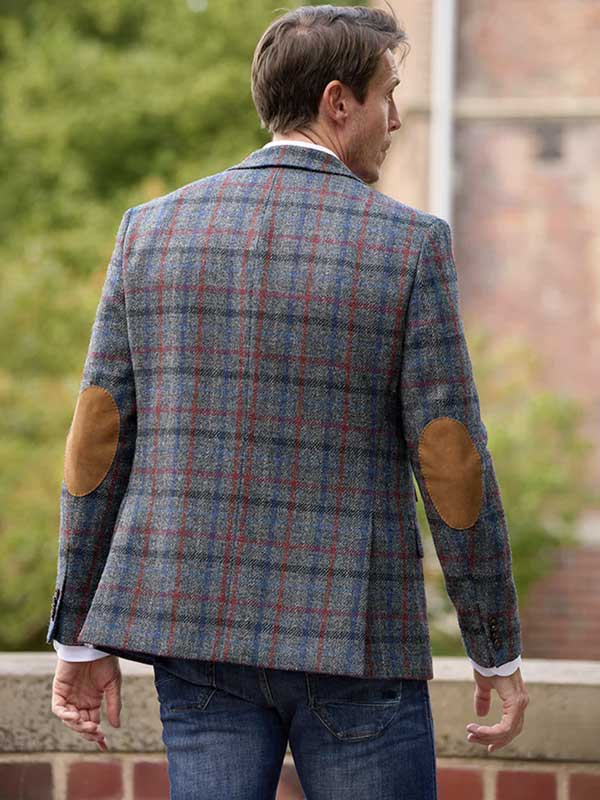 Harris Tweed Jacket "London" In Royal Check
