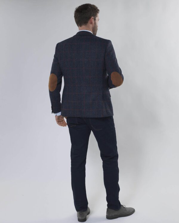 Harris Tweed Jacket "London" In Red Overcheck