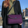 Harris Tweed Calder Satchel Bag in Burgundy Herringbone