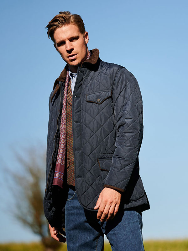 Heren SteppJack "Boston" Met Harris Tweed Details In Navy