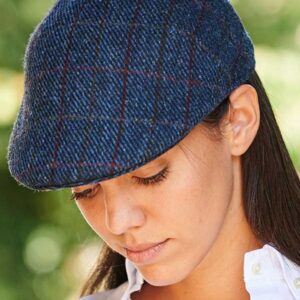Harris Tweed Flat Cap "Henry" In Scottish Blue