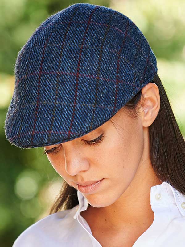 Harris Tweed Flat Cap "Henry" In Scottish Blue