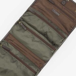 Barbour Wax Hanging Washbag Olive Beacon