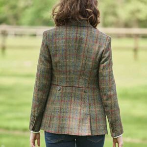 Harris Tweed Dames Jasje "Carola" In Red-Blue Check