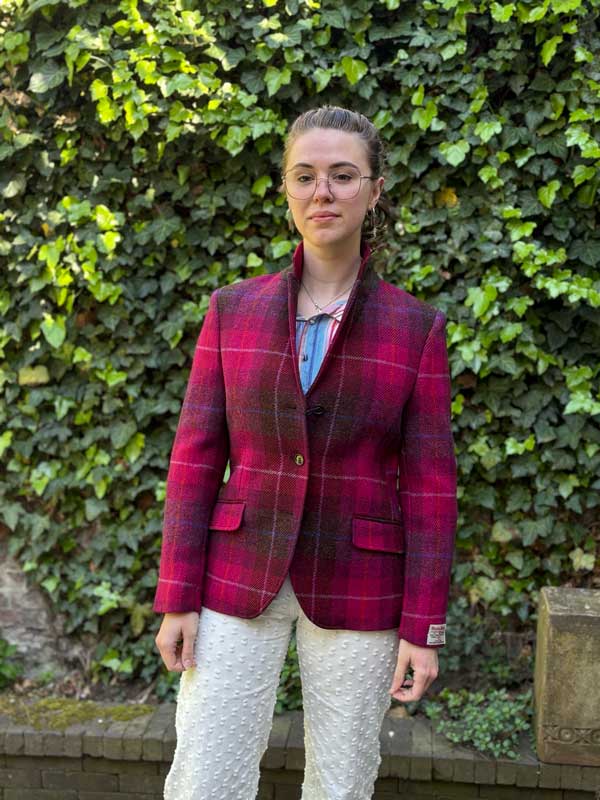 Harris Tweed Dames Jas Claire - Purple Check