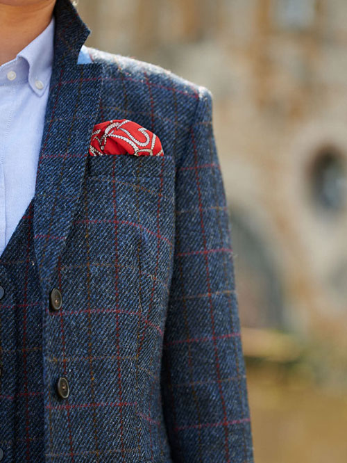 Harris Tweed Dames Jasje "Carola" In Scottish Blue