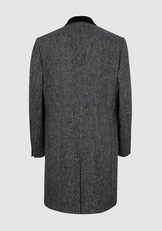 Harris Tweed Overjas, Chelsea Overcoat - Charcoal