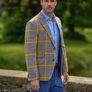 Harris Tweed Jacket "London" In Amber Check