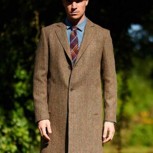 Harris Tweed Overjas "Barney" In Evergreen