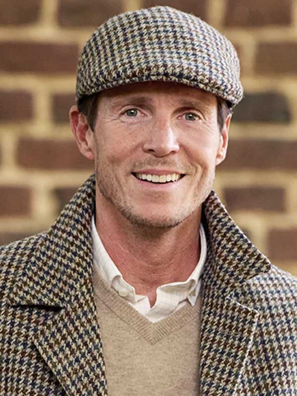 Harris Tweed Flat Cap "Henry" In Houndstooth Tweed