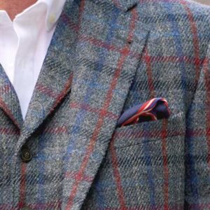 Harris Tweed Jacket "London" In Royal Check