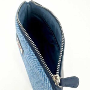 Harris Tweed Cosmetic Bag In Sky Blue