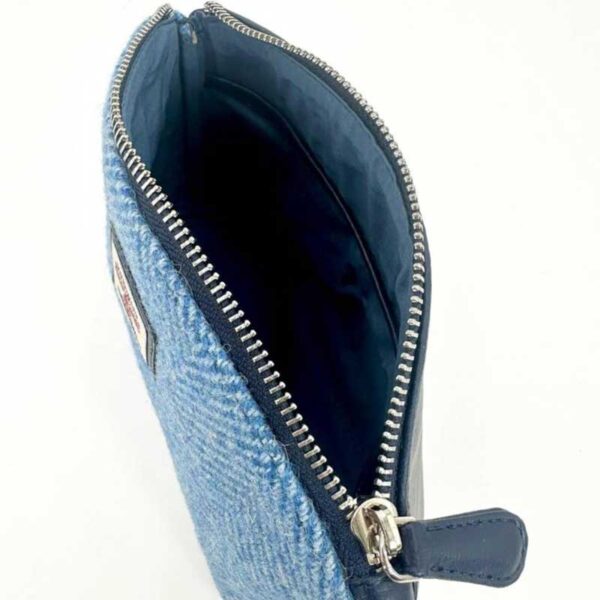 Harris Tweed Cosmetic Bag In Sky Blue
