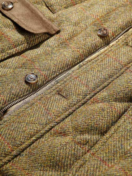 Harris Tweed Gilet, Bodywarmer - Mustard