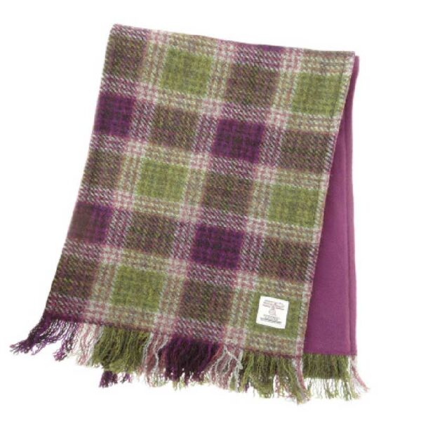 Harris Tweed Scarf In Heather Check