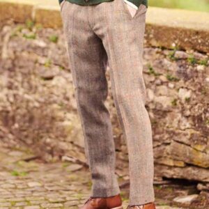 Harris Tweed Pantalon "Mr. Miller" In Sand Herringbone