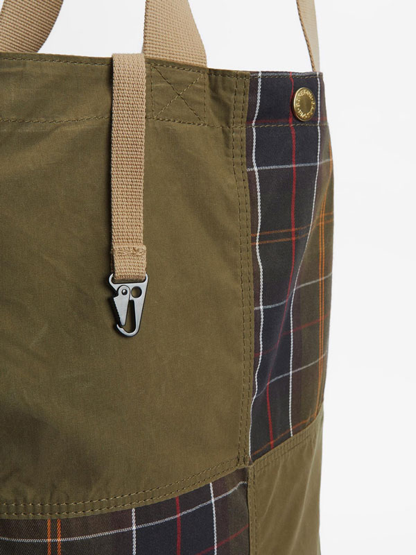 Barbour Transport Patchwork Tote Bag Dusky Green