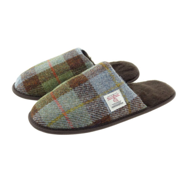 Harris Tweed Slippers In Macleod Tartan