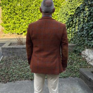 Harris Tweed Jacket "London" In Rust Overcheck