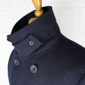 Harris Tweed Coat, Ferry Reefer Coat - Navy Plain