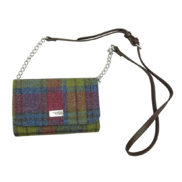 Harris Tweed 'Strathy' Wallet Shoulder Bag in Multi Colour Tartan