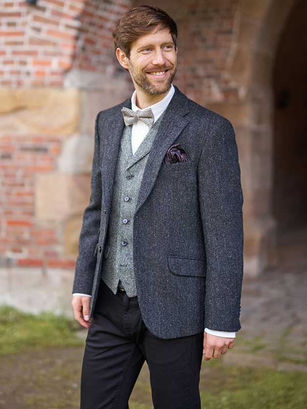 Harris Tweed Jacket "London" In Charcoal