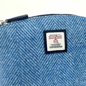 Harris Tweed Cosmetic Bag In Sky Blue