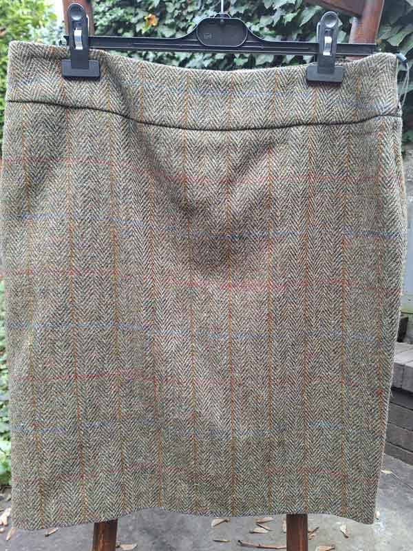 Harris Tweed Dames Rok "Pencil-Skirt" In Light Green