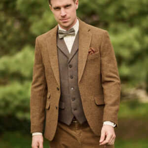 Harris Tweed Jacket "London" In Multicolor Rust
