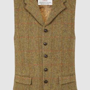Harris Tweed Vestje, Angus Waistcoat - Mustard