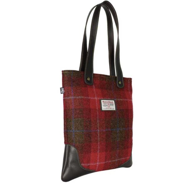 Otley Tote Harris Tweed Handbag - Red Check