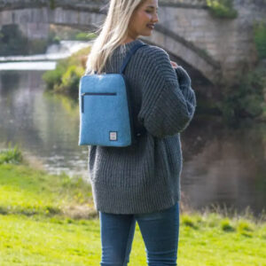 Harris Tweed Backpack In Sky Blue