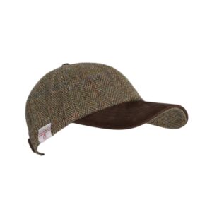 Harris Tweed Brungton Baseball Cap Moss Green