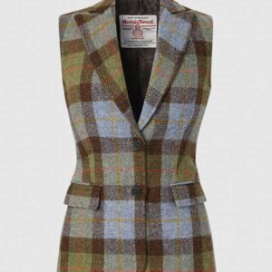 Harris Tweed Pippa Waistcoat - Green/Blue Check
