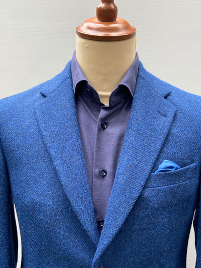 Harris Tweed Jacket "London" in Blue Twill