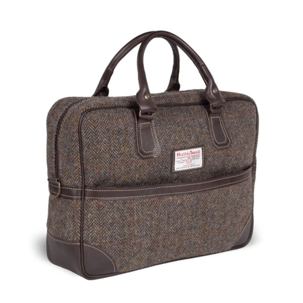 Harris Tweed Briefcase Bag Arran - Brown