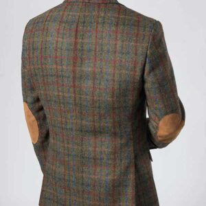 Harris Tweed Jacket "London" In Red-Blue Check