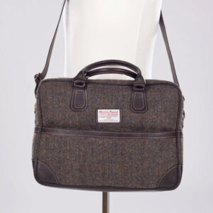 Harris Tweed Briefcase Bag Arran - Brown