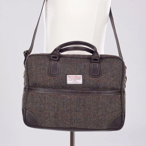 Harris Tweed Briefcase Bag Arran - Brown