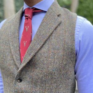 DF Harris Tweed Waistcoat Met Revers 670