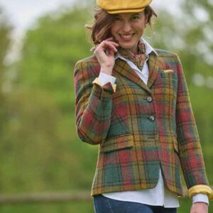 Harris tweed Dames Jasje "Ava" In Colorful Tartan