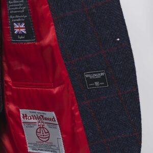 Harris Tweed Jacket "London" In Red Overcheck