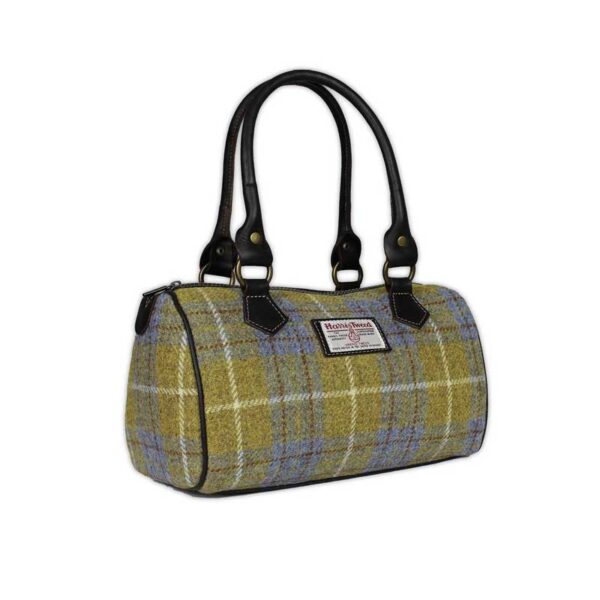 Harris Tweed Barrel Bag - Yellow Blue Check
