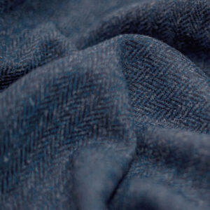Harris Tweed Flat Cap "Henry" In Blue Herringbone
