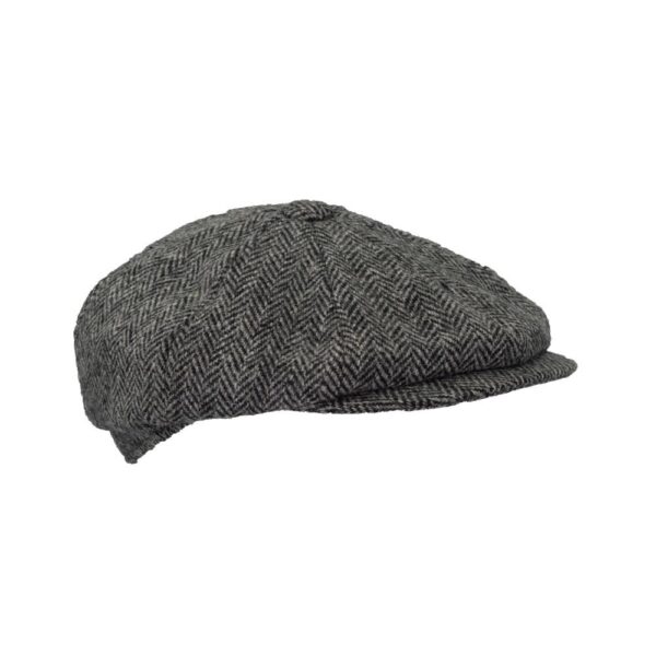 Harris Tweed 8-Panel Thomas Baker Boy Cap Steel Grey