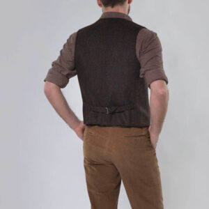 Harris Tweed Vestje "Wales" Met Revers In Multicolor
