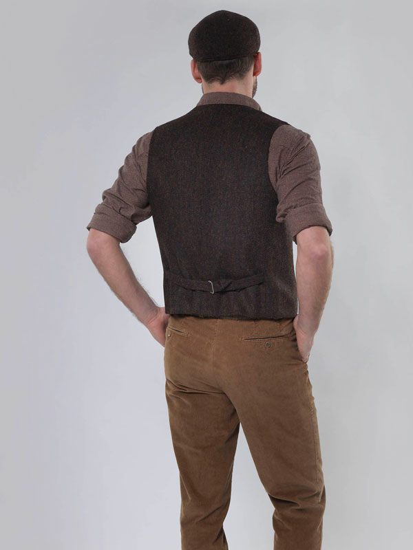 Harris Tweed Vestje "Wales" Met Revers In Multicolor